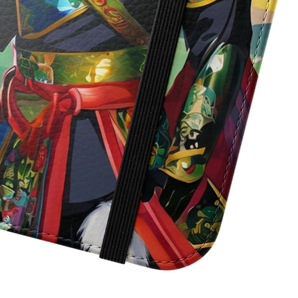 🐕⚔️ Cyberpunk Samurai Dog Flip Case – Futuristic Honor & Kitsune Spirit