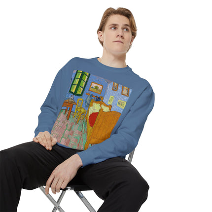 The Bedroom by Vincent van Gogh Unisex Garment-Dyed Sweatshirt