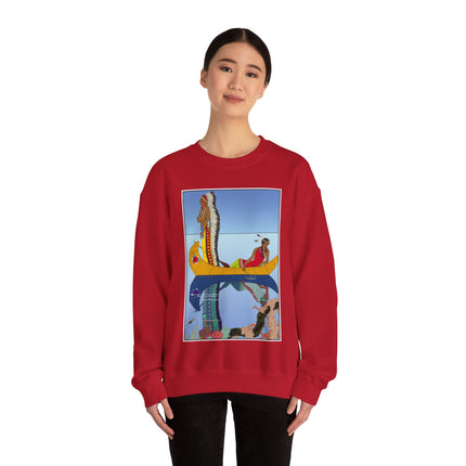Le long du Missouri (Indian couple on the Missouri River) by George Barbier Heavy Blend™ Crewneck Sweatshirt