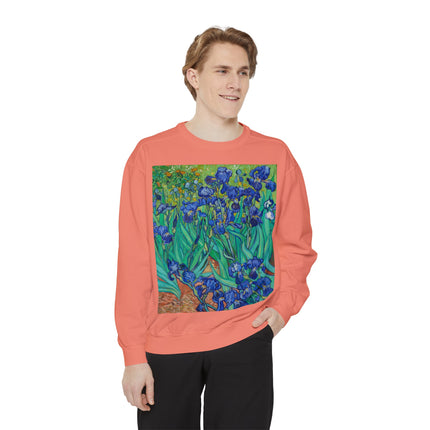 Irises by Vincent Van Gogh Unisex Garment-Dyed Sweatshirt