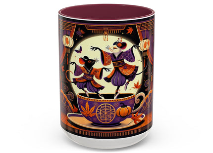 Theatrical Halloween Mice on Teacup Colorful Mugs (11oz, 15oz)