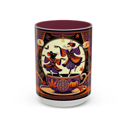 Theatrical Halloween Mice on Teacup Colorful Mugs (11oz, 15oz)