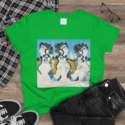 Reproduction of Ladies in Blue by Emile Gilliéron Women's Midweight Cotton Tee
