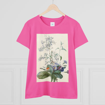 A Bouquet of Flowers with Insects by Pierre Joseph Redouté Women's Midweight Cotton Tee