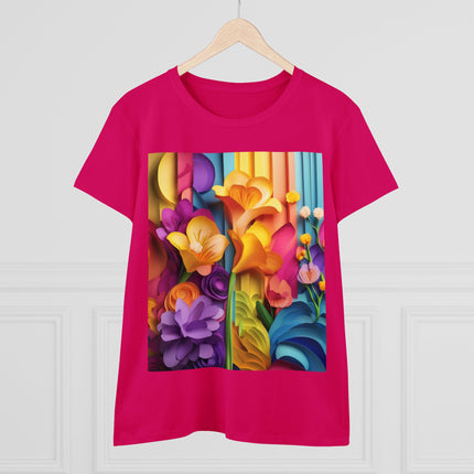 The Graceful Freesia Women's Midweight Cotton Tee