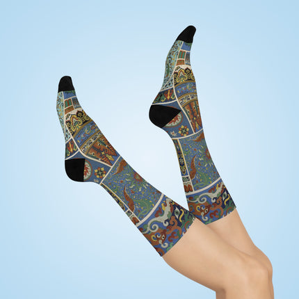 Chinois et Japonais by Auguste Racinet Cushioned Crew Socks