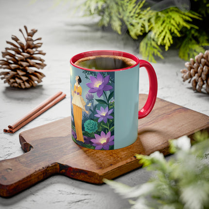 The Lady Of The Moonlit Garden Colorful Mugs – Art Deco Botanical Serenity