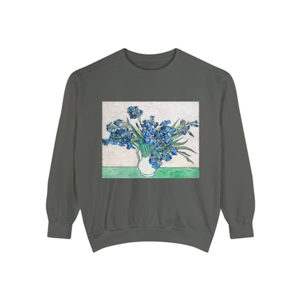 Irises by Vincent Van Gogh Unisex Garment-Dyed Sweatshirt