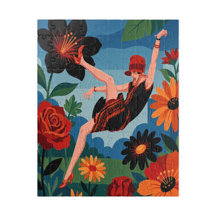 🌺✨ The Lady In The Fabulous Flowers Puzzle – Art Deco Floral Fantasy