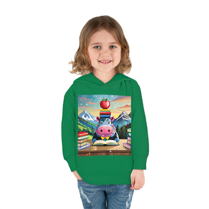 Hippos Hit the Books Toddler Pullover Fleece Hoodie