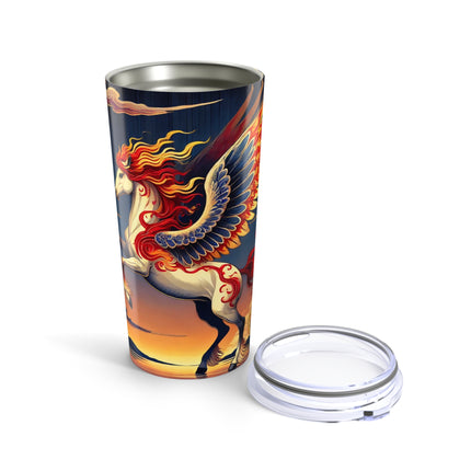 Flame-Winged Horse at Sunset Tumbler 20oz