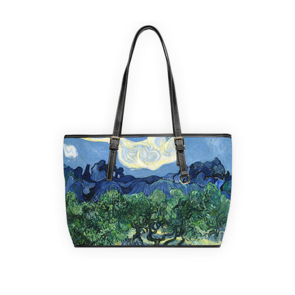 Olive Trees by Vincent Van Gogh PU Leather Shoulder Bag