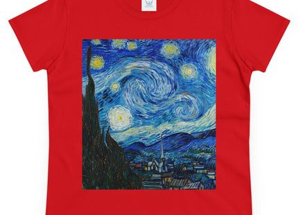 The Starry Night by Vincent Van Gogh Women's Midweight Cotton Tee