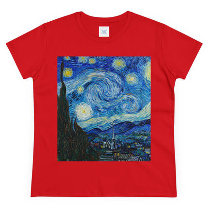 The Starry Night by Vincent Van Gogh Women's Midweight Cotton Tee