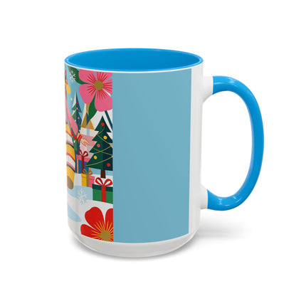 🌼🎄 The Christmas Blossom Belle Colorful Mug – Colorful Art Deco Holiday Fantasy