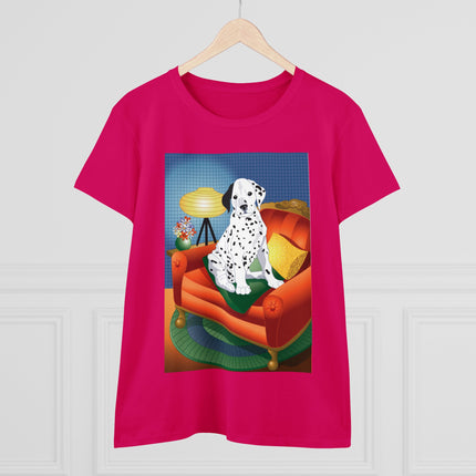 A Dalmatian's Cozy Corner Women's Midweight Cotton Tee