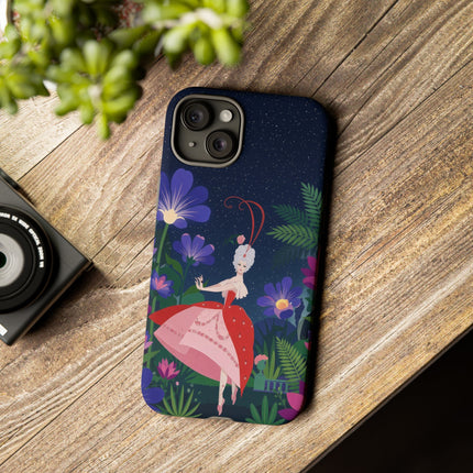 🌺✨ The Lady Of The Starlit Enchanted Garden Phone Case – Art Deco Floral Fantasy
