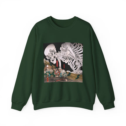 Mitsukuni Defying the Skeleton Spectre by Utagawa Kuniyoshi Heavy Blend™ Crewneck Sweatshirt