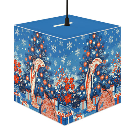 🎋❄️ The Winter Lantern Celebration Light Cube Lamp – Elegant Asian Christmas Fantasy