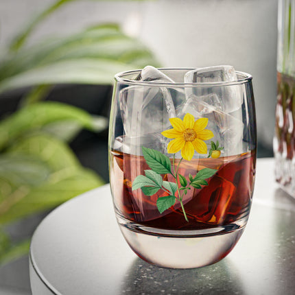 Dahlia Botanical Illustration by Pierre-Joseph Redouté Whiskey Glass
