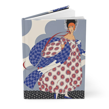🌸🎀 The Lady Of The Checkered Flower Garden Hardcover Journal – Art Deco Fashion Whimsy