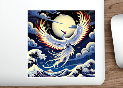 Majestic White Crane Die-Cut Magnets (5 Sizes)