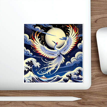 Majestic White Crane Die-Cut Magnets (5 Sizes)