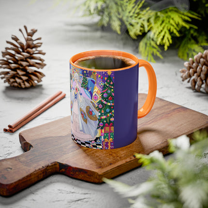 🎄✨ The Lady Of The Christmas Ornament Colorful Mug – Art Deco Holiday Fantasy