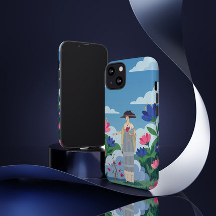 🌸🎩 The Lady Of The Grand Flower Garden Phone Case – Art Deco Fashion Illustration