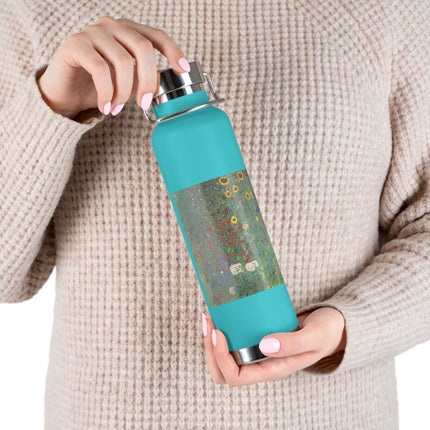 Farm Garden with Sunflowers by Gustav Klimt Copper Vacuum Insulated Bottle, 22oz