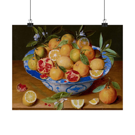 Still Life with Lemons, Oranges, and a Pomegranate by Jacob van Hulsdonck Matte Horizontal Posters