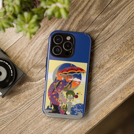 Parasol Sunset Geisha Phone Case – Elegant Twilight Grace