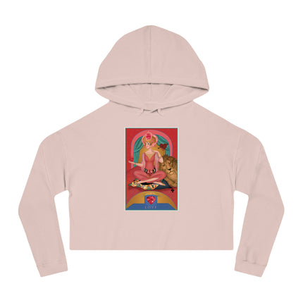 July & Ruby (from the Gem Series) by Sofia Chiostri Women’s Cropped Hooded Sweatshirt