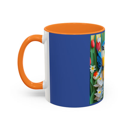 Blue Jays in a Spring Garden Colorful Mugs (11oz, 15oz)
