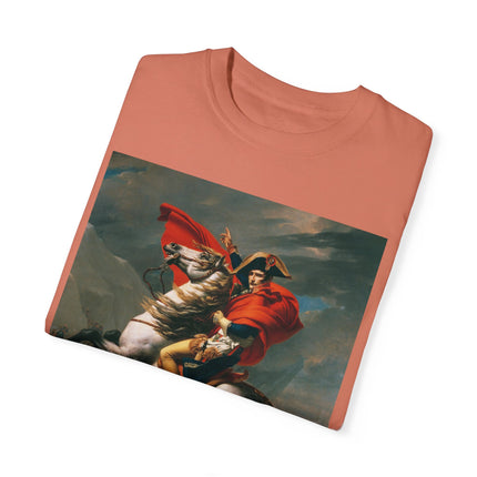 Napoleon Crossing the Alps by Jacques-Louis David Unisex Garment-Dyed T-shirt