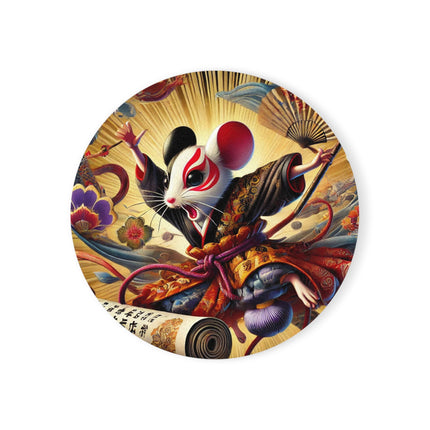 Theatrical Mouse on a Mission Cork Back Coaster
