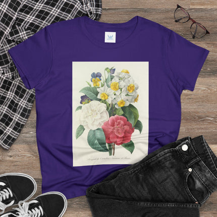 Choix des plus belles fleurs, Plate 015 by Pierre Joseph Redouté Women's Midweight Cotton Tee