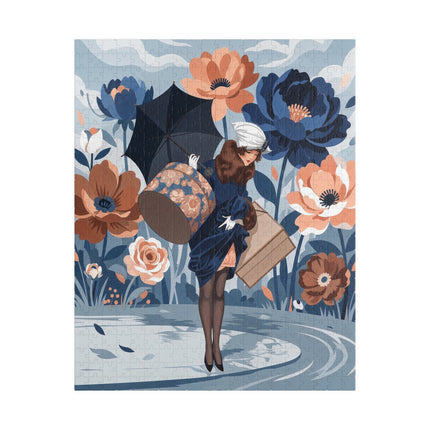 ☂️🌺 The Lady Of The Traveling Garden Puzzle – Art Deco Floral Adventure