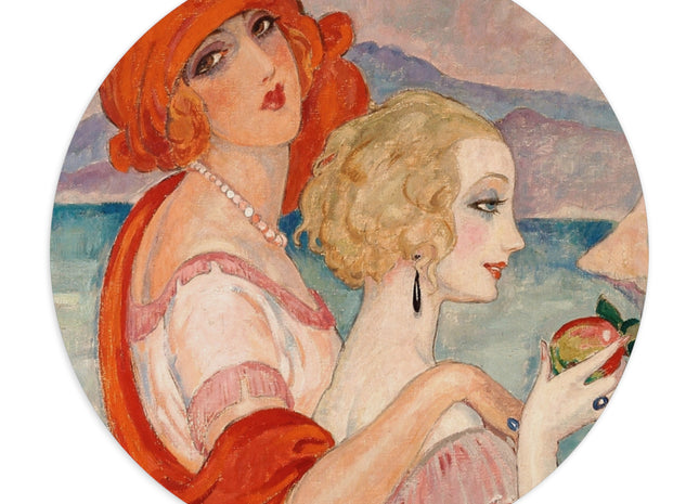 Sur la Route d'Anacapri by Gerda Wegener Mouse Pad, Round and Rectangle