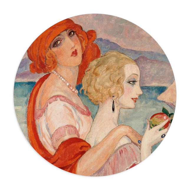 Sur la Route d'Anacapri by Gerda Wegener Mouse Pad, Round and Rectangle