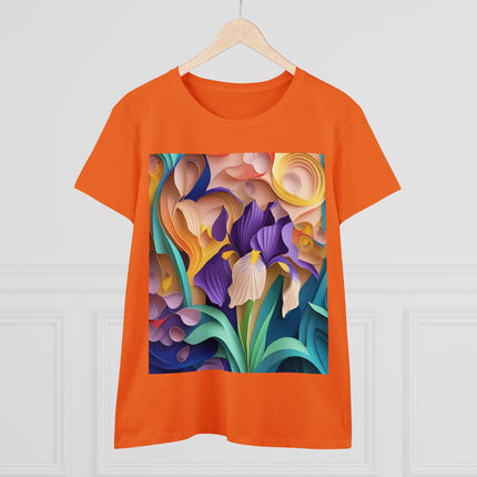 The Elegant Iris Flower Women's Midweight Cotton Tee
