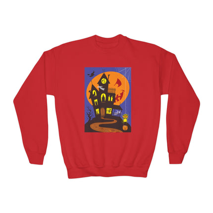 Halloween Night at the Haunted House Youth Crewneck Sweatshirt