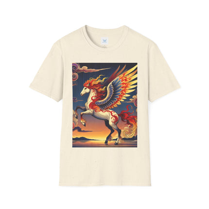Flame-Winged Horse at Sunset Softstyle T-Shirt