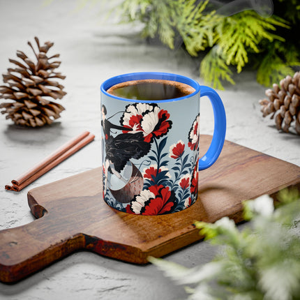❤️🌺 The Scarlet Blossom Dancer Colorful Mug – Art Deco Fashion Whimsy