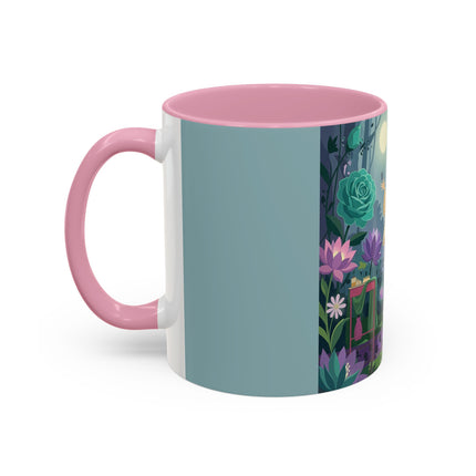 The Lady Of The Moonlit Garden Colorful Mugs – Art Deco Botanical Serenity