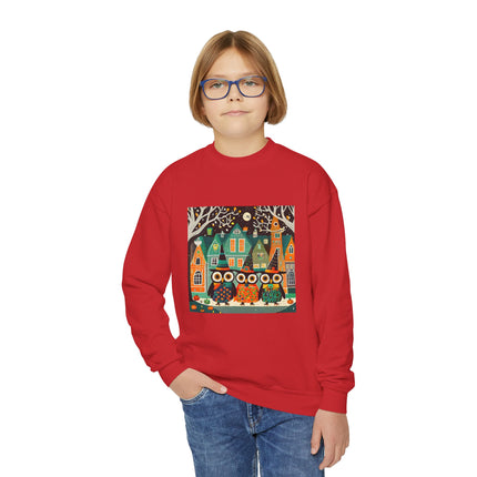 Night of the Trick-or-Treating Owlets Youth Crewneck Sweatshirt