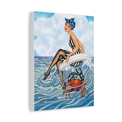 🦀🌊 The Seaside Crab Ride Placemat – Art Deco Beach Whimsy