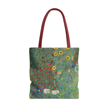 Farm Garden with Sunflowers by Gustav Klimt Tote Bag (AOP)