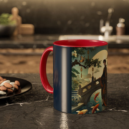 Moonlit Bridge Gentleman Colorful Mug – Imperial Serenity & Moonlit Harmony