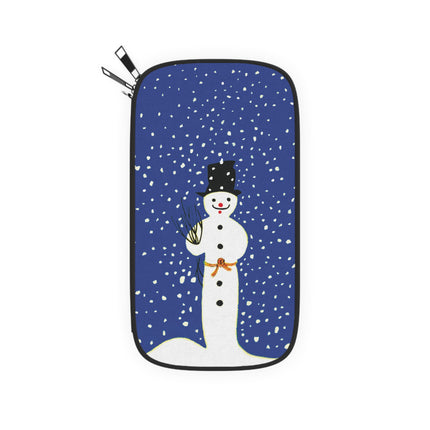 Snowman in Falling Snow Passport Wallet